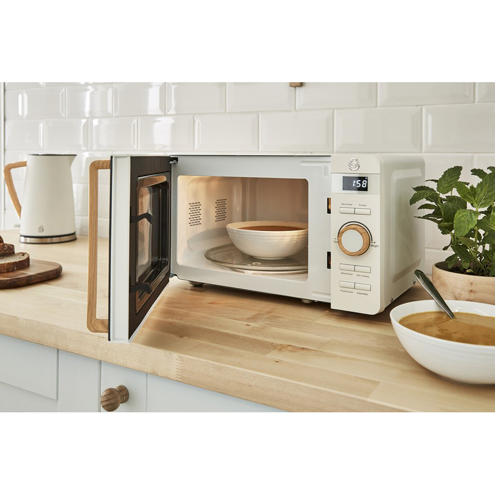Microwave Ovens : Nordic White 20 Litre Electronic Microwave Oven - Swan